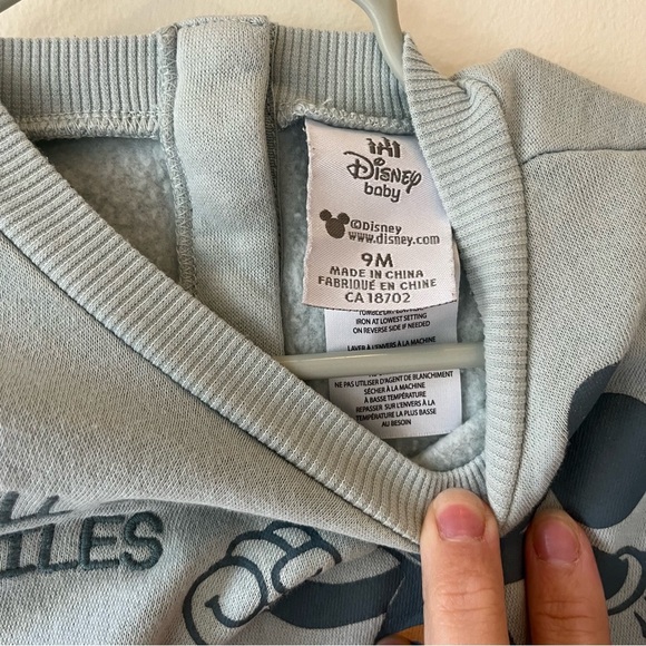 Disney Baby Mickey Mouse Sweatshirt & Jogger Pants Set Gray 9M Infant Boys Girls - Picture 7 of 11